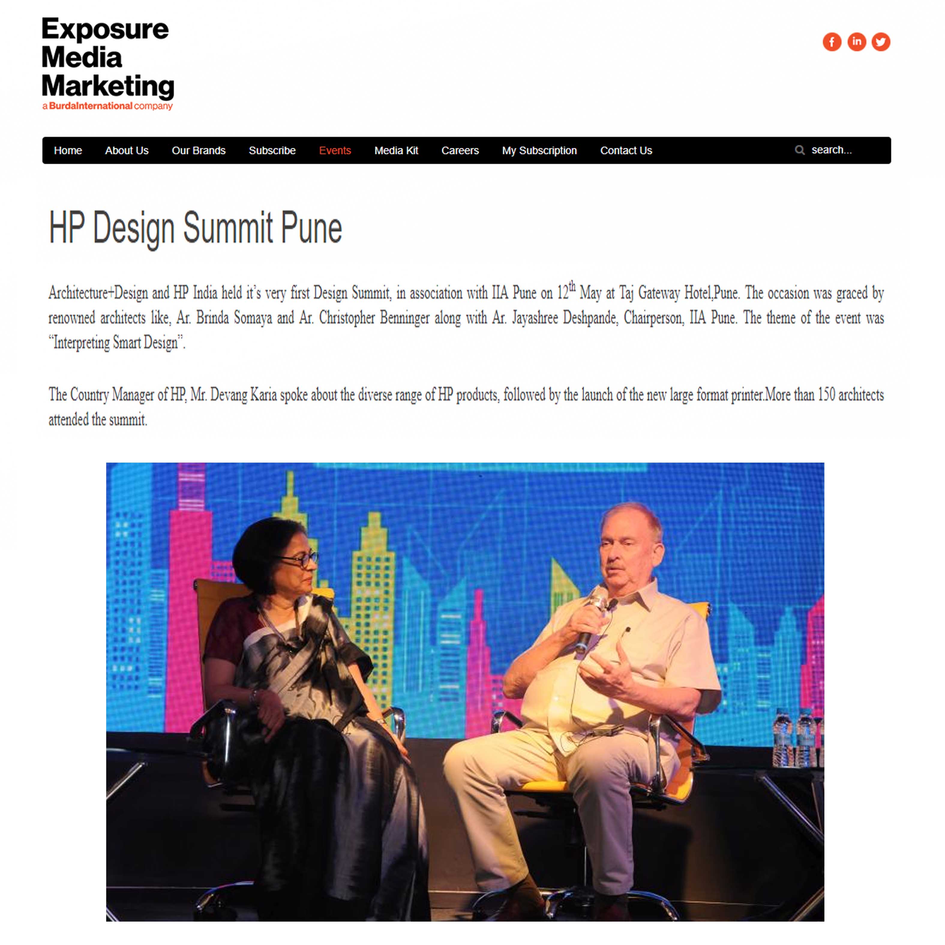 HP Design Summit Pune, Exposure Media Marketing, 12th May 2016